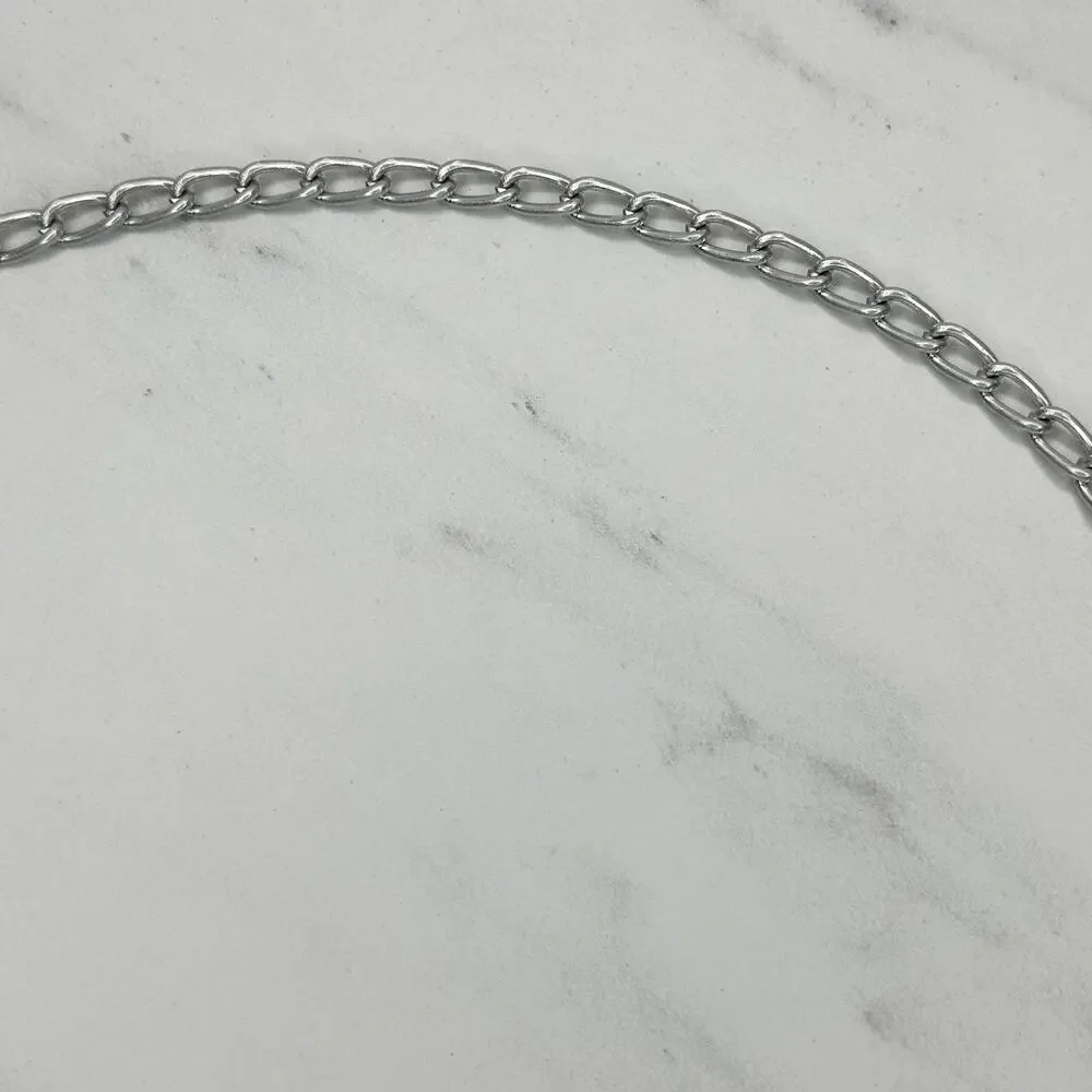 Silver Tone Metal Chain Link Belt Small Minimalist ✨